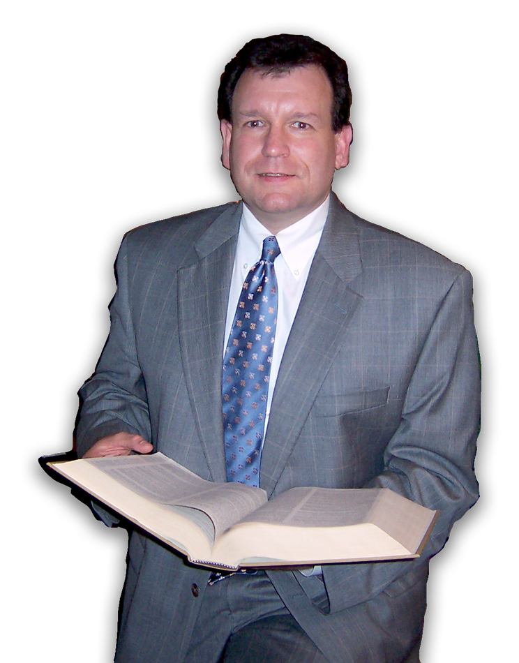 Scott Burns holding law book